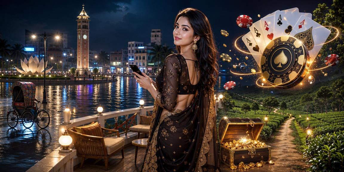 রংপুরের চা বাগানে মোবাইলে পোকার গেম খেলছেন একজন ব্যবহারকারী